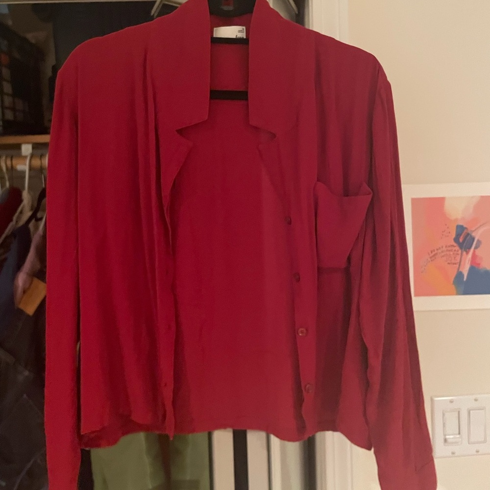 Aritzia red blouse